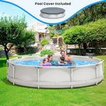  - Round Above Ground Swimming Pool With Pool Cover - Outdoor Style Company