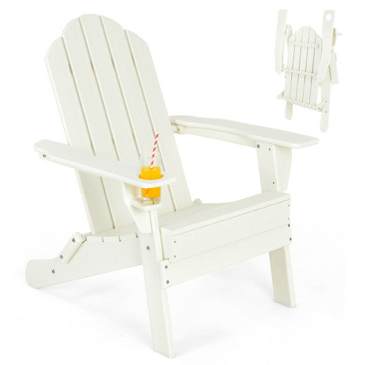  - Foldable Weather Resistant Patio Chair with Built - in Cup Holder - Outdoor Style Company