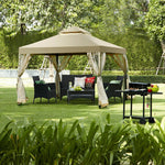 Outdoor 2-Tier 10 Feet x 10 Feet Screw-free Structure Shelter Gazebo Canopy