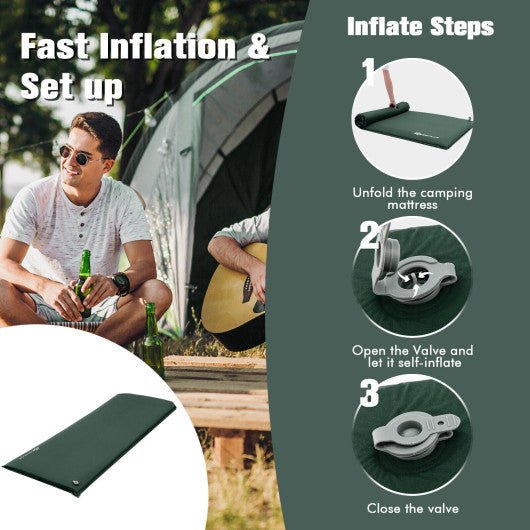  - Self - inflating Lightweight Folding Foam Sleeping Cot with Storage bag - Outdoor Style Company