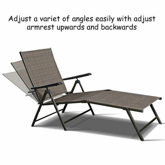  - Set of 2 Adjustable Chaise Lounge Chair with 5 Reclining Positions - Outdoor Style Company