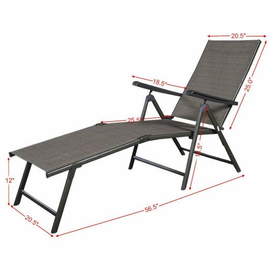  - Set of 2 Adjustable Chaise Lounge Chair with 5 Reclining Positions - Outdoor Style Company