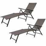  - Set of 2 Adjustable Chaise Lounge Chair with 5 Reclining Positions - Outdoor Style Company