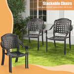  - Set of 2 Cast Aluminum Patio Chairs with Armrests - Outdoor Style Company