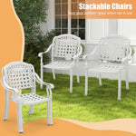  - Set of 2 Cast Aluminum Patio Chairs with Armrests - Outdoor Style Company