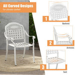  - Set of 2 Cast Aluminum Patio Chairs with Armrests - Outdoor Style Company