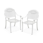  - Set of 2 Cast Aluminum Patio Chairs with Armrests - Outdoor Style Company