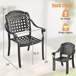  - Set of 2 Cast Aluminum Patio Chairs with Armrests - Outdoor Style Company