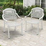  - Set of 2 Cast Aluminum Patio Chairs with Armrests - Outdoor Style Company