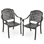  - Set of 2 Cast Aluminum Patio Chairs with Armrests - Outdoor Style Company