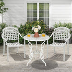  - Set of 2 Cast Aluminum Patio Chairs with Armrests - Outdoor Style Company