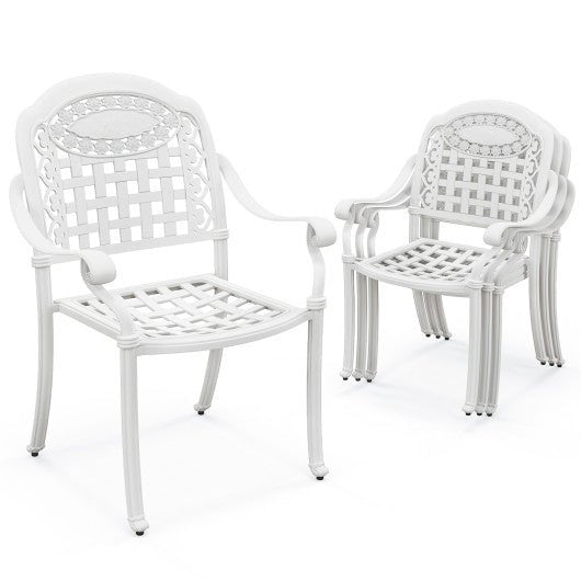  - Set of 2 Cast Aluminum Patio Chairs with Armrests - Outdoor Style Company