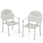  - Set of 2 Cast Aluminum Patio Chairs with Armrests - Outdoor Style Company