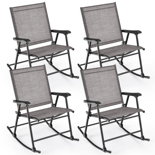  - Set of 2 Folding Rocking Chair with Breathable Seat Fabric - Set of 2 - Outdoor Style Company