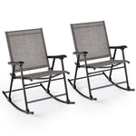  - Set of 2 Folding Rocking Chair with Breathable Seat Fabric - Set of 2 - Outdoor Style Company