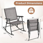  - Set of 2 Folding Rocking Chair with Breathable Seat Fabric - Set of 2 - Outdoor Style Company