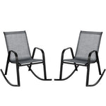  - Set of 2 Heavy - Duty Metal Patio Rocking Chair with Breathable Seat Fabric - Outdoor Style Company