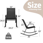  - Set of 2 Heavy - Duty Metal Patio Rocking Chair with Breathable Seat Fabric - Outdoor Style Company