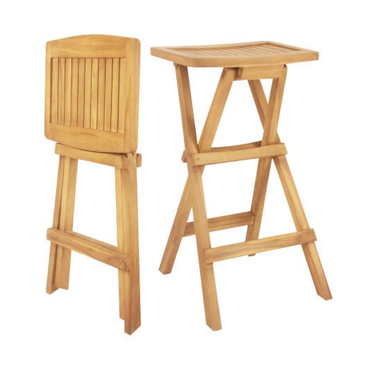  - Set of 2 No Assembly Outdoor Bar Stools with Countered Seat - Outdoor Style Company