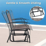  - Set of 2 Outdoor Metal Glider Armchairs with Weather - resistant Fabric - Outdoor Style Company