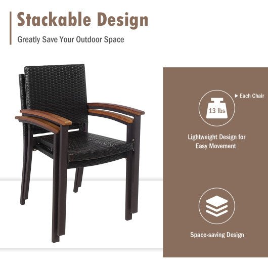  - Set of 2 Outdoor Patio PE Rattan Dining Chairs - Outdoor Style Company