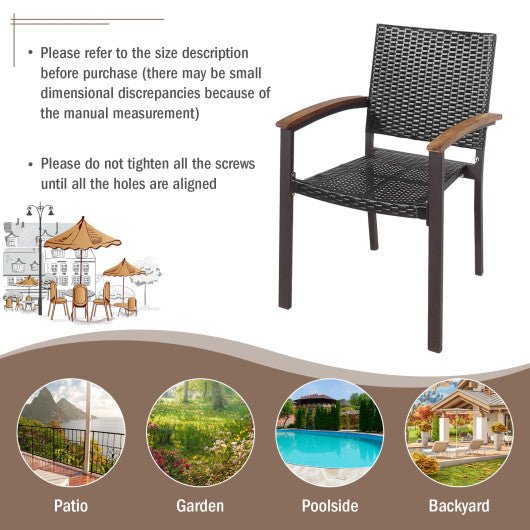  - Set of 2 Outdoor Patio PE Rattan Dining Chairs - Outdoor Style Company