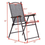  - Set of 2 Patio Folding Sling Back Camping Deck Chairs - Outdoor Style Company