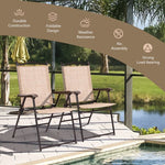  - Set of 2 Patio Folding Sling Back Camping Deck Chairs - Outdoor Style Company