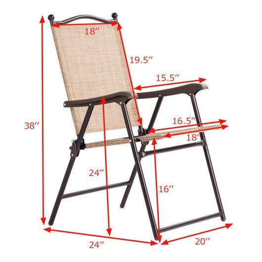  - Set of 2 Patio Folding Sling Back Camping Deck Chairs - Outdoor Style Company