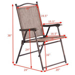  - Set of 2 Patio Folding Sling Back Camping Deck Chairs - Outdoor Style Company