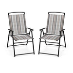  - Set of 2 Patio Folding Sling Chairs Space - saving Dining Chair - Outdoor Style Company