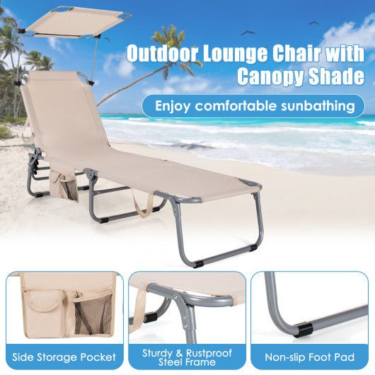 - Set of 2 Portable Reclining Chair with 5 Adjustable Positions - Outdoor Style Company