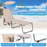  - Set of 2 Portable Reclining Chair with 5 Adjustable Positions - Outdoor Style Company