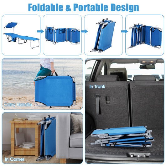  - Set of 2 Portable Reclining Chair with 5 Adjustable Positions - Outdoor Style Company