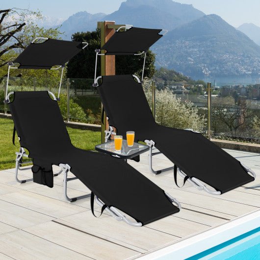  - Set of 2 Portable Reclining Chair with 5 Adjustable Positions - Outdoor Style Company