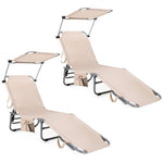  - Set of 2 Portable Reclining Chair with 5 Adjustable Positions - Outdoor Style Company