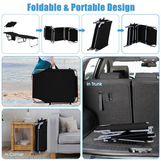  - Set of 2 Portable Reclining Chair with 5 Adjustable Positions - Outdoor Style Company