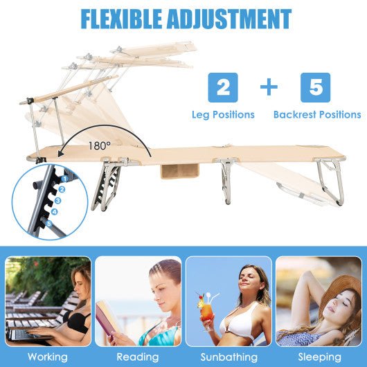  - Set of 2 Portable Reclining Chair with 5 Adjustable Positions - Outdoor Style Company