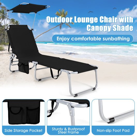  - Set of 2 Portable Reclining Chair with 5 Adjustable Positions - Outdoor Style Company