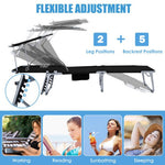  - Set of 2 Portable Reclining Chair with 5 Adjustable Positions - Outdoor Style Company