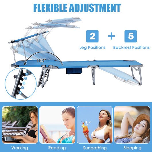  - Set of 2 Portable Reclining Chair with 5 Adjustable Positions - Outdoor Style Company