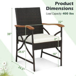  - Set of 2/4 Patio Wicker Dining Chairs with Soft Zippered Cushion - Outdoor Style Company