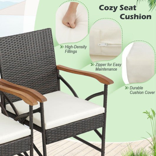  - Set of 2/4 Patio Wicker Dining Chairs with Soft Zippered Cushion - Outdoor Style Company