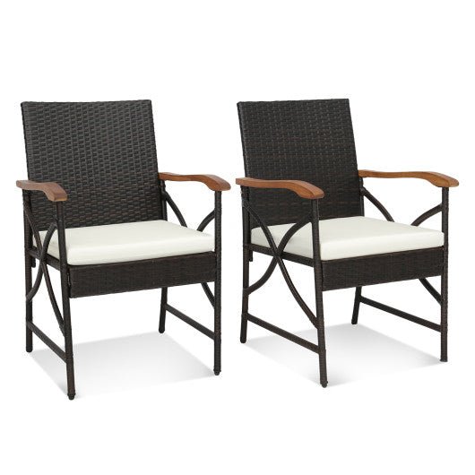  - Set of 2/4 Patio Wicker Dining Chairs with Soft Zippered Cushion - Outdoor Style Company