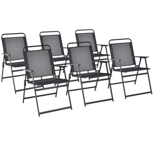  - Set of 2/4/6 Outdoor Folding Chairs with Breathable Seat - Set - Outdoor Style Company