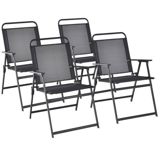  - Set of 2/4/6 Outdoor Folding Chairs with Breathable Seat - Set - Outdoor Style Company