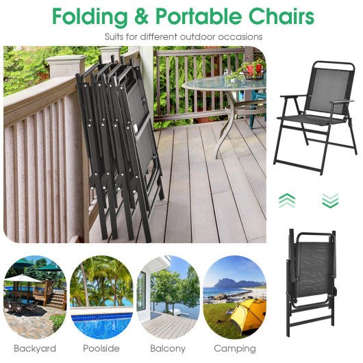  - Set of 2/4/6 Outdoor Folding Chairs with Breathable Seat - Set - Outdoor Style Company