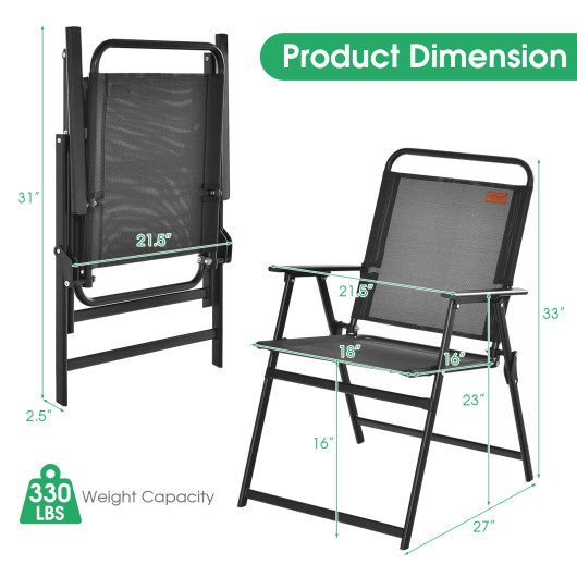  - Set of 2/4/6 Outdoor Folding Chairs with Breathable Seat - Set - Outdoor Style Company