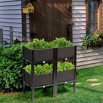  - Set of 4 Elevated Flower Vegetable Herb Grow Planter Box - Outdoor Style Company