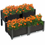  - Set of 4 Elevated Flower Vegetable Herb Grow Planter Box - Outdoor Style Company